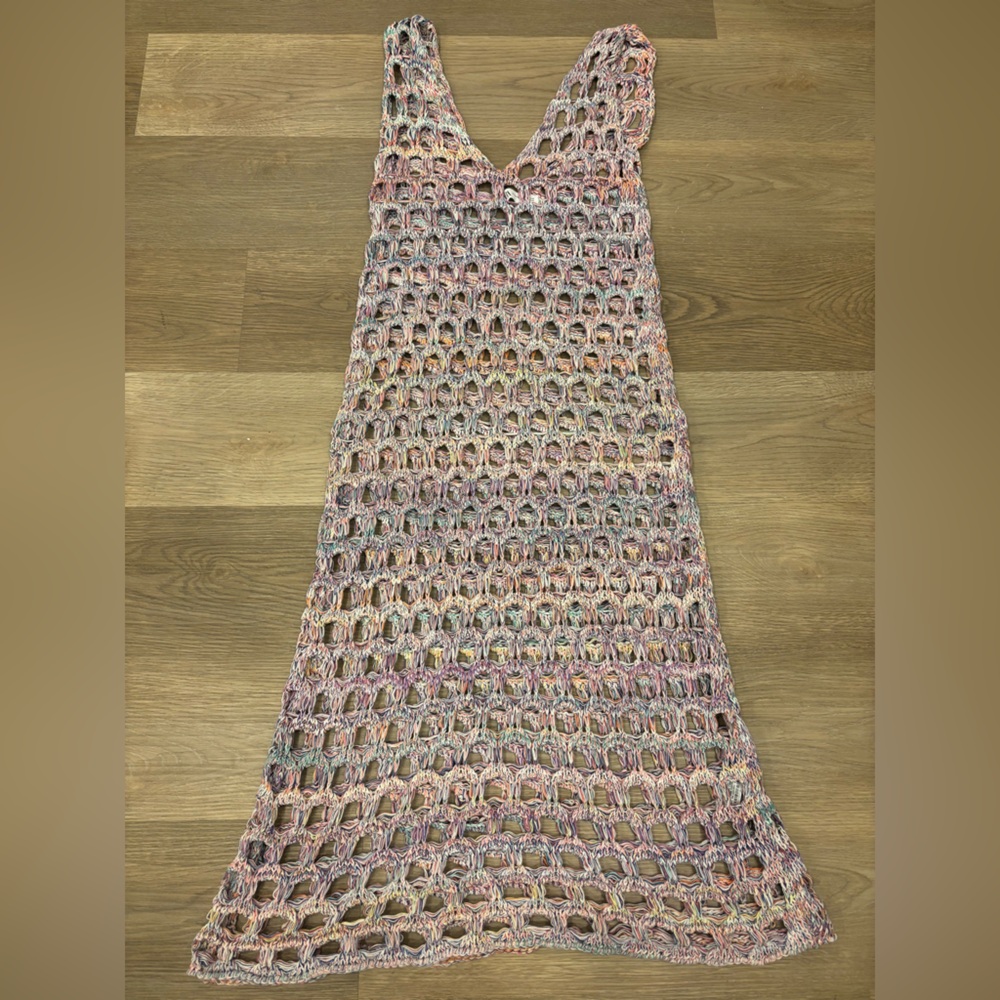 Zara Asymmetrical Crochet‎ Dress-Multicolor